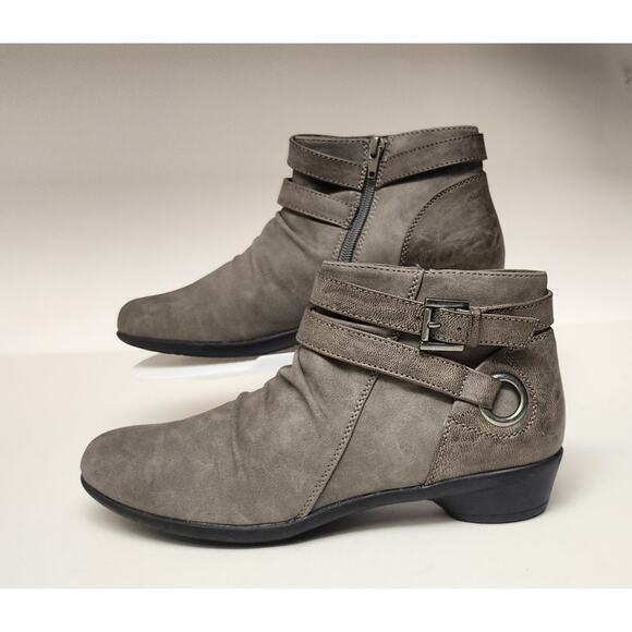 Axxiom Charlotte Faux Leather Gray Ankle Boots Size 8M - Picture 1 of 10